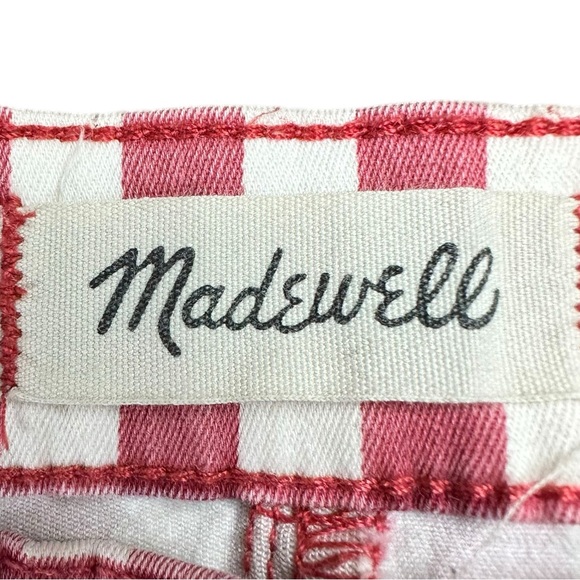 Madewell 9 in High Riser Skinny Skinny Crop Pants Red and White Size 29 - Picture 4 of 7